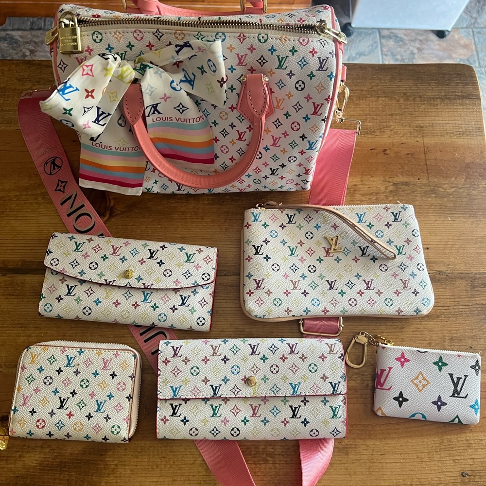 Rainbow small print inspired bag and accessories